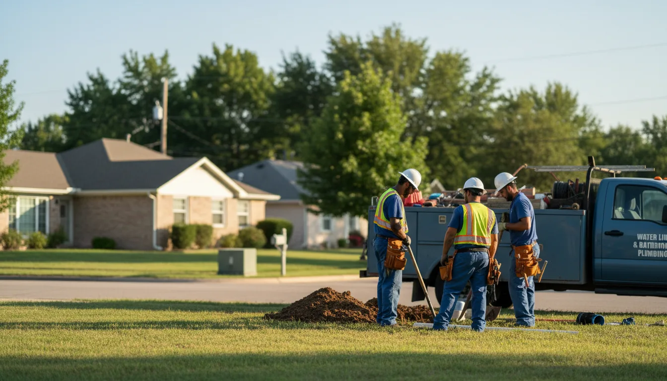 Residential water line and bathroom plumbing service in Mulberry, IN